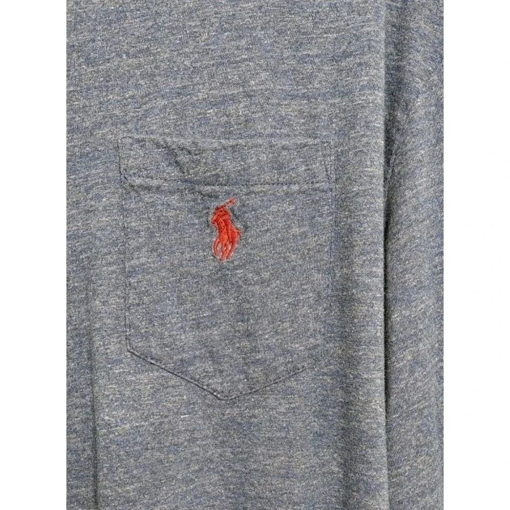 Polo Ralph Lauren Men's Size XL Shirt Blue Heathered Long Sleeve Polo Logo Guy